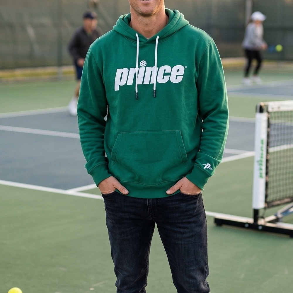 Prince Pickleball Hoodie Mens XL Green Graphic Logo Pullover Athletic Sport Gear
